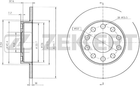 Zekkert BS-5780B - Jarrulevy inparts.fi