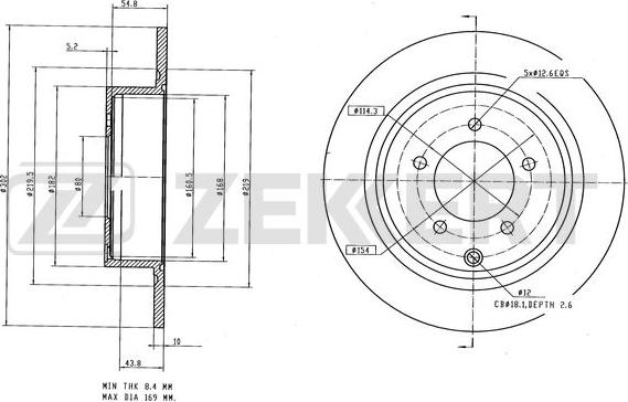 Zekkert BS-6624 - Jarrulevy inparts.fi