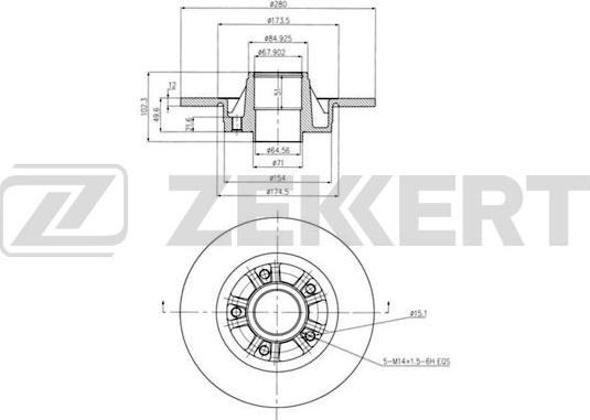 Zekkert BS-6072BZ - Jarrulevy inparts.fi