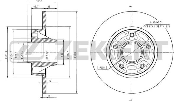 Zekkert BS-6072 - Jarrulevy inparts.fi