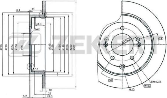 Zekkert BS-6190 - Jarrulevy inparts.fi