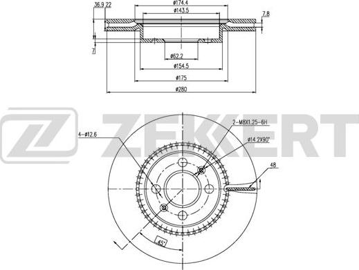 Zekkert BS-6294 - Jarrulevy inparts.fi