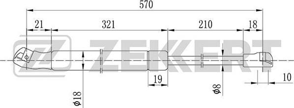 Zekkert GF-1492 - Kaasujousi, tavaratila inparts.fi