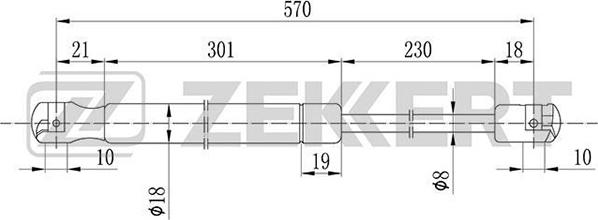 Zekkert GF-1446 - Kaasujousi, tavaratila inparts.fi