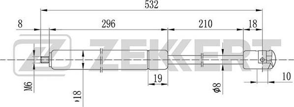 Zekkert GF-1487 - Kaasujousi, konepelti inparts.fi