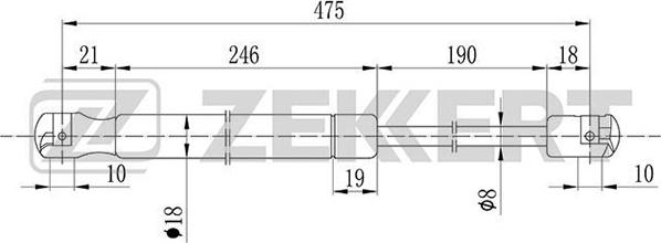 Zekkert GF-1430 - Kaasujousi, tavaratila inparts.fi