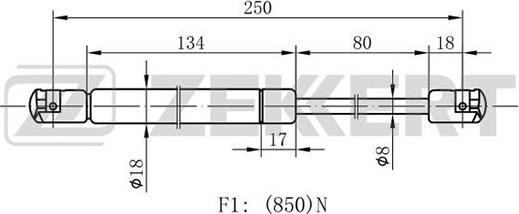 Zekkert GF-1431 - Kaasujousi, konepelti inparts.fi