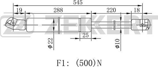 Zekkert GF-1427 - Kaasujousi, tavaratila inparts.fi