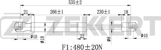 Zekkert GF-1583 - Kaasujousi, tavaratila inparts.fi