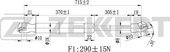 Zekkert GF-1646 - Kaasujousi, konepelti inparts.fi