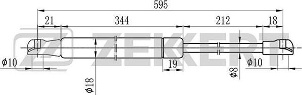 Zekkert GF-1666 - Kaasujousi, tavaratila inparts.fi