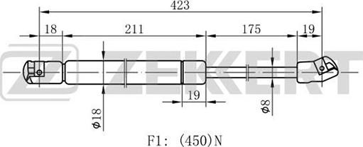 Zekkert GF-1625 - Kaasujousi, tavaratila inparts.fi