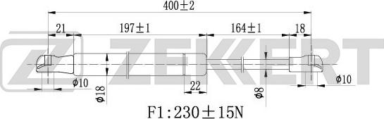 Zekkert GF-1007 - Kaasujousi, konepelti inparts.fi