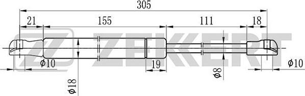 Zekkert GF-1083 - Kaasujousi, tavaratila inparts.fi