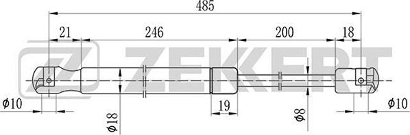 Zekkert GF-1101 - Kaasujousi, tavaratila inparts.fi