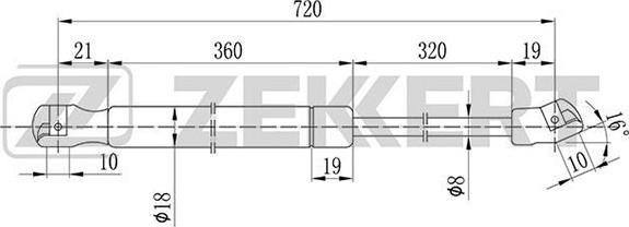 Zekkert GF-1113 - Kaasujousi, konepelti inparts.fi