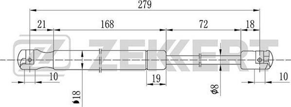 Zekkert GF-1137 - Kaasujousi, tavaratila inparts.fi