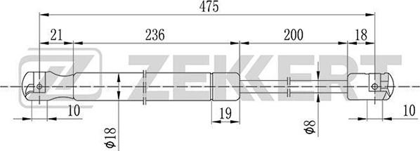 Zekkert GF-1176 - Kaasujousi, tavaratila inparts.fi