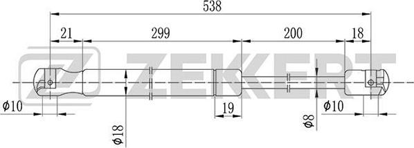 Zekkert GF-1253 - Kaasujousi, tavaratila inparts.fi