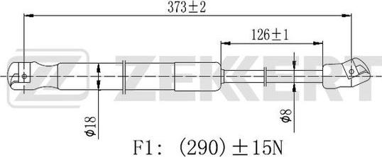 Zekkert GF-2428 - Kaasujousi, konepelti inparts.fi