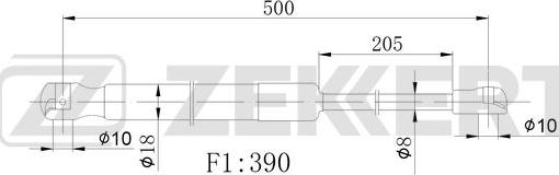 Zekkert GF-2527 - Kaasujousi, tavaratila inparts.fi