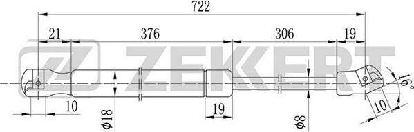 Zekkert GF-2078 - Kaasujousi, konepelti inparts.fi