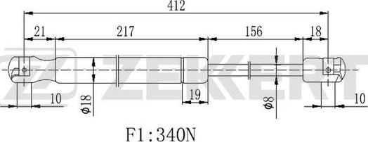 Zekkert GF-2157 - Kaasujousi, tavaratila inparts.fi