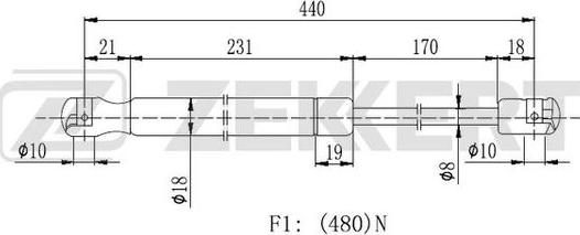 Zekkert GF-2189 - Kaasujousi, tavaratila inparts.fi