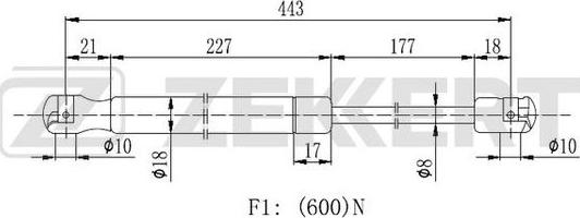 Zekkert GF-2134 - Kaasujousi, tavaratila inparts.fi