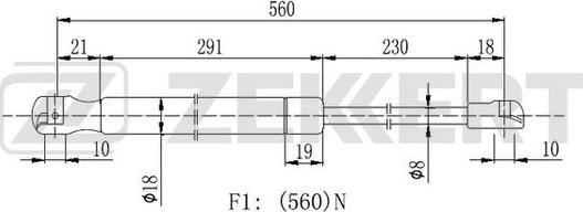 Zekkert GF-2322 - Kaasujousi, tavaratila inparts.fi