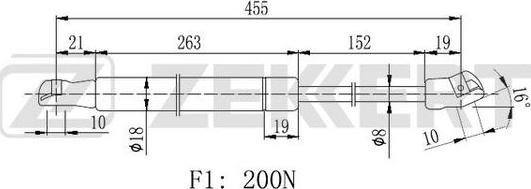 Zekkert GF-2266 - Kaasujousi, takalasi inparts.fi