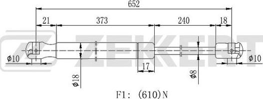 Zekkert GF-2268 - Kaasujousi, tavaratila inparts.fi