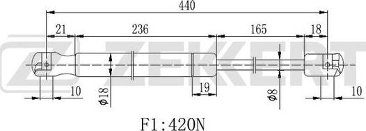 Zekkert GF-2224 - Kaasujousi, tavaratila inparts.fi