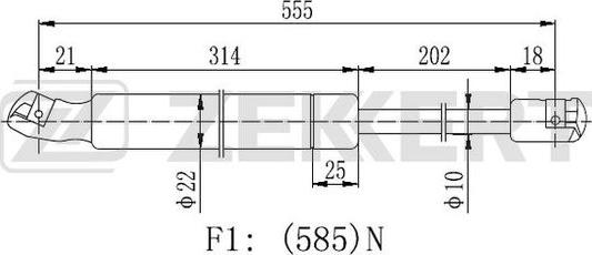 Zekkert GF-2271 - Kaasujousi, tavaratila inparts.fi