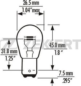 Zekkert LP-1089 - Polttimo, jarru / takavalo inparts.fi