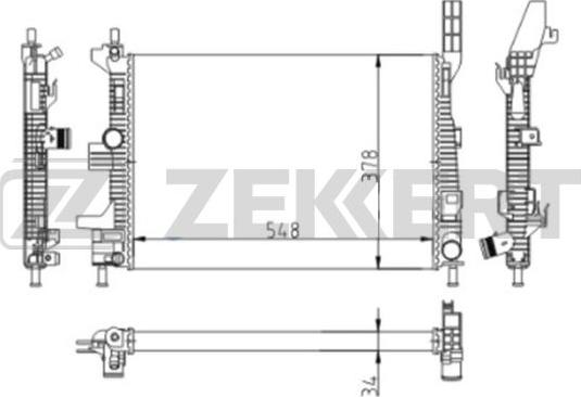 Zekkert MK-1618 - Jäähdytin,moottorin jäähdytys inparts.fi