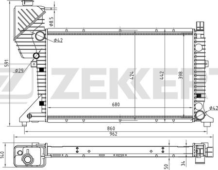 Zekkert MK-1038 - Jäähdytin,moottorin jäähdytys inparts.fi