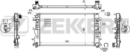 Zekkert MK-1355 - Jäähdytin,moottorin jäähdytys inparts.fi