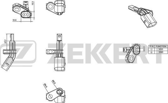 Zekkert SE-6016 - ABS-anturi inparts.fi