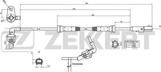 Zekkert SE-6174 - ABS-anturi inparts.fi