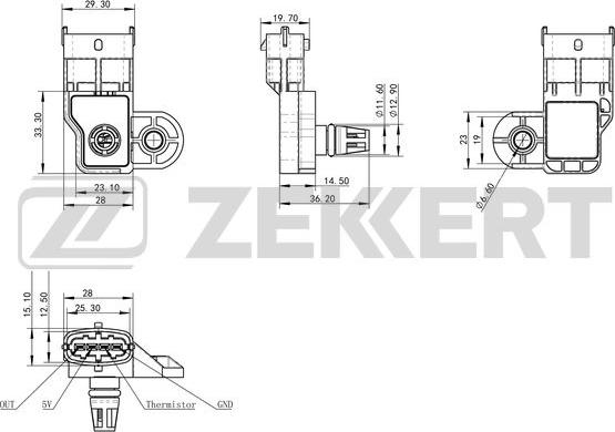 Zekkert SE-1040 - Tunnistin, imusarjapaine inparts.fi