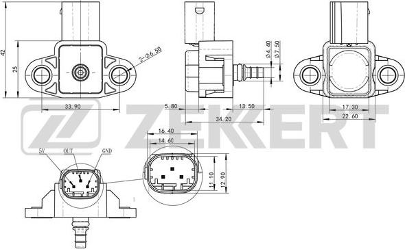 Zekkert SE-1043 - Tunnistin, imusarjapaine inparts.fi