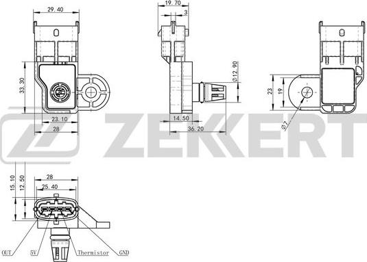 Zekkert SE-1042 - Tunnistin, imusarjapaine inparts.fi