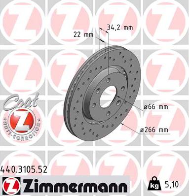 Zimmermann 440.3105.52 - Jarrulevy inparts.fi