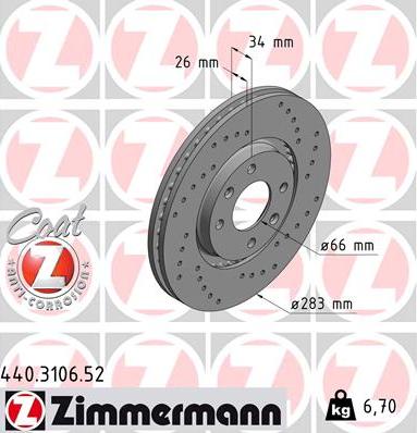 Zimmermann 440.3106.52 - Jarrulevy inparts.fi