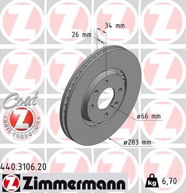 Zimmermann 440.3106.20 - Jarrulevy inparts.fi