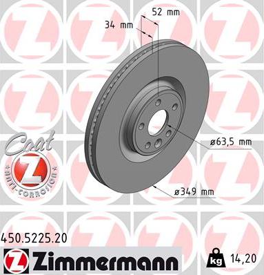 Zimmermann 450.5225.20 - Jarrulevy inparts.fi