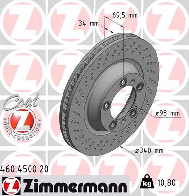 Zimmermann 460.4500.20 - Jarrulevy inparts.fi