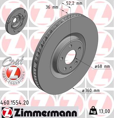 Zimmermann 460.1554.20 - Jarrulevy inparts.fi