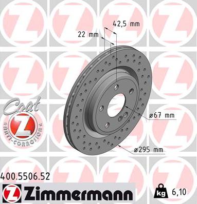 Zimmermann 400.5506.52 - Jarrulevy inparts.fi